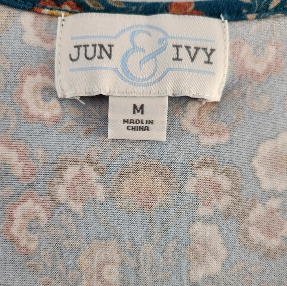 Floral Mini Dress Short Top Scoop Neck Ruffle Beach Summer - Picture 3 of 5